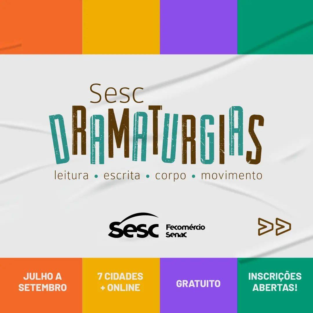 Sesc Dramaturgias promove oficinas gratuitas em Salvador e no interior