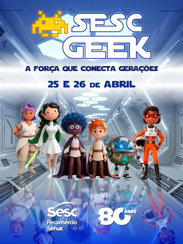 Sesc Geek 2026 leva programação com jogos, filmes e tecnologia para unidades na Bahia